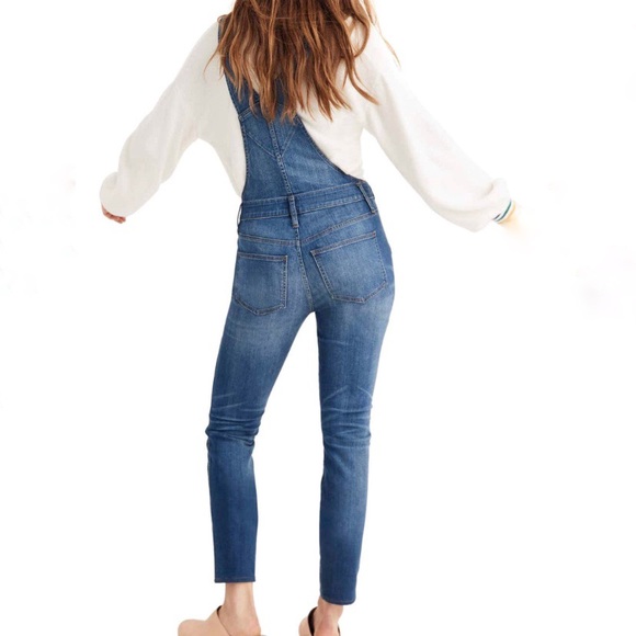 Madewell Plus Size Medium Wash Skinny Denim Carpenter Overalls - Picture 2 of 5
